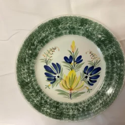 1930’s Floral French Faience H B Quimper Platter And Plates - Set Of 6 -chairish shop 1930s floral french faience h b quimper platter and plates set of 6 0201 scaled