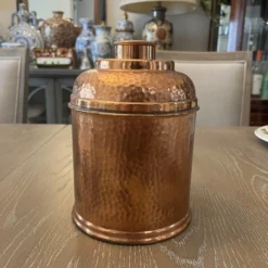 1930’s Hammered Copper Tobacco Rumidor From New York -chairish shop 1930s hammered copper tobacco rumidor from new york 8441 scaled
