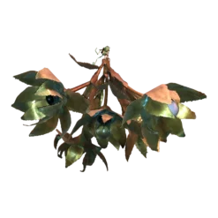 1930's Large French Art Deco Bronze Brutalist Floral Chandelier Attrib. Maison Jansen