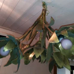 1930's Large French Art Deco Bronze Brutalist Floral Chandelier Attrib. Maison Jansen -chairish shop 1930s large french art deco bronze brutalist floral chandelier attrib maison jansen 4936