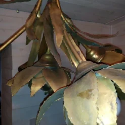 1930's Large French Art Deco Bronze Brutalist Floral Chandelier Attrib. Maison Jansen -chairish shop 1930s large french art deco bronze brutalist floral chandelier attrib maison jansen 5501