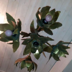 1930's Large French Art Deco Bronze Brutalist Floral Chandelier Attrib. Maison Jansen -chairish shop 1930s large french art deco bronze brutalist floral chandelier attrib maison jansen 7788