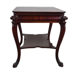 1930's Mahogany Lion Head Library Table -chairish shop 1930s mahogany lion head library table 1059