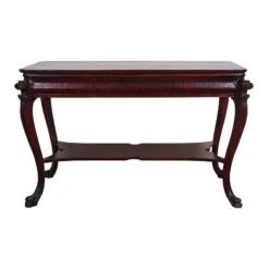 1930's Mahogany Lion Head Library Table -chairish shop 1930s mahogany lion head library table 7916