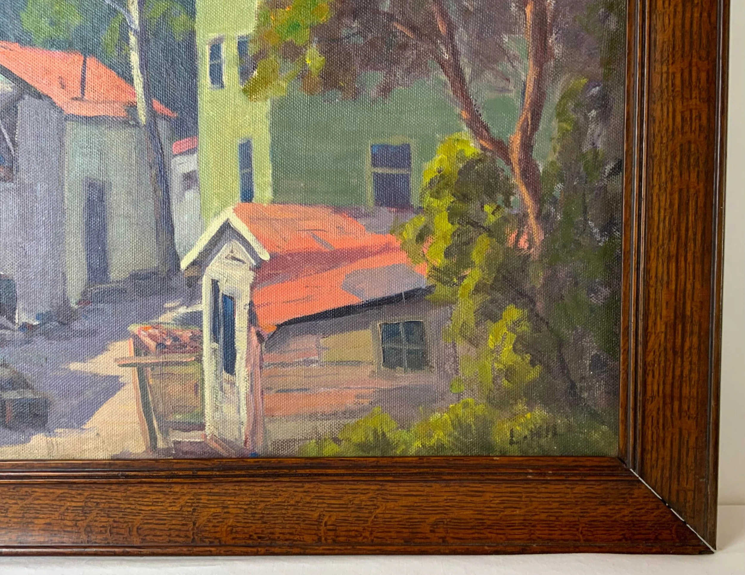 1930's Scenic Oil On Canvas - Framed Painting 8 1930's Scenic Oil On Canvas - Framed Painting - Image 8