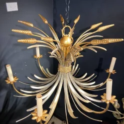 1930’s Silver And Gilt Metal Chandelier -chairish shop 1930s silver and gilt metal chandelier 7423