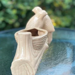 1940’s Americana Brush McCoy “Love Birds” Ivory Ceramic Planter -chairish shop 1940s americana brush mccoy love birds ivory ceramic planter 6733