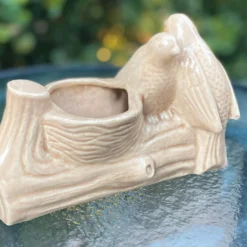 1940’s Americana Brush McCoy “Love Birds” Ivory Ceramic Planter -chairish shop 1940s americana brush mccoy love birds ivory ceramic planter 9099 scaled