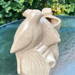 1940’s Americana Brush McCoy “Love Birds” Ivory Ceramic Planter -chairish shop 1940s americana brush mccoy love birds ivory ceramic planter 9783