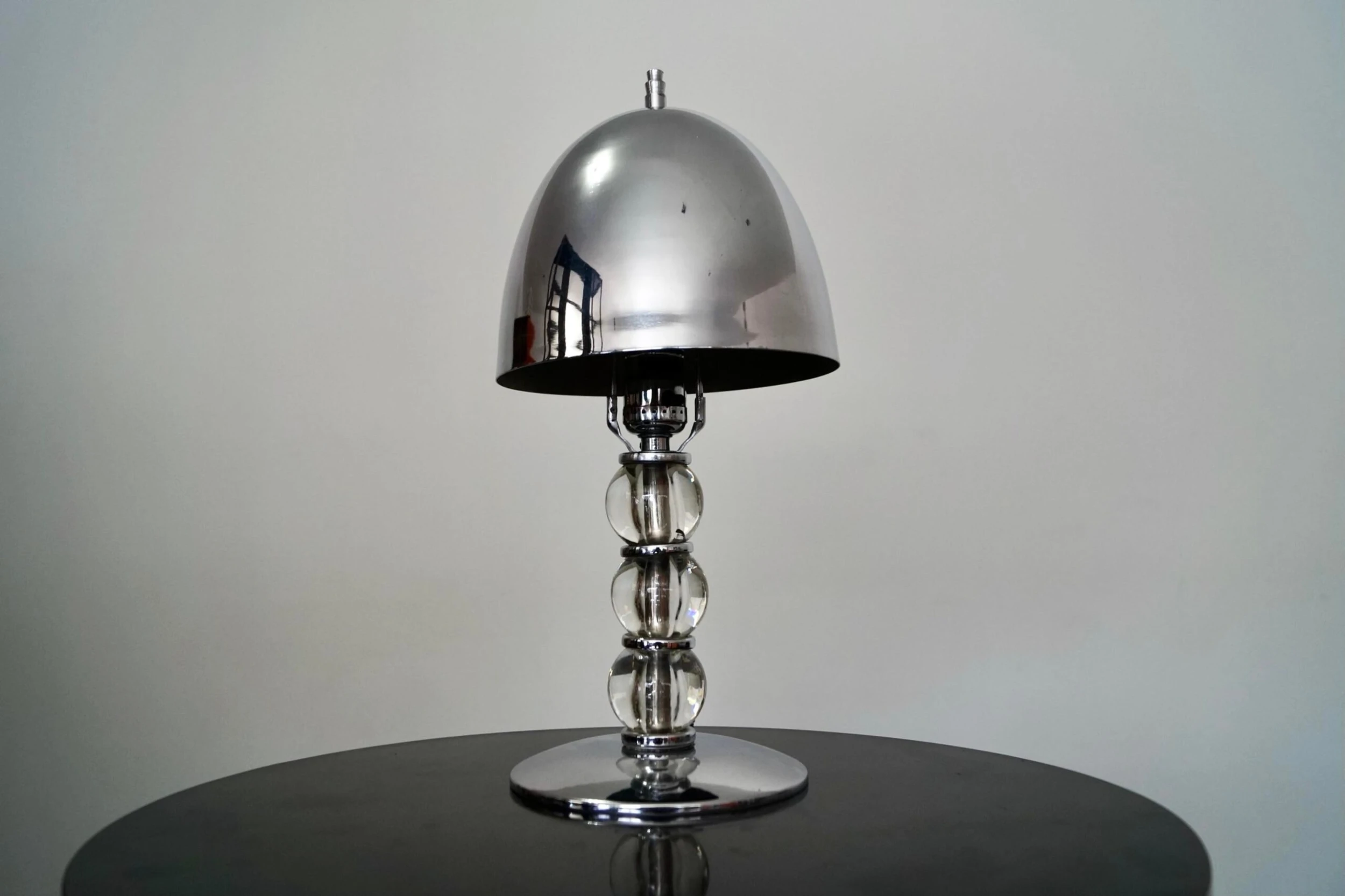 1940's Art Deco Chrome Mushroom Table Lamp 2 1940's Art Deco Chrome Mushroom Table Lamp - Image 2