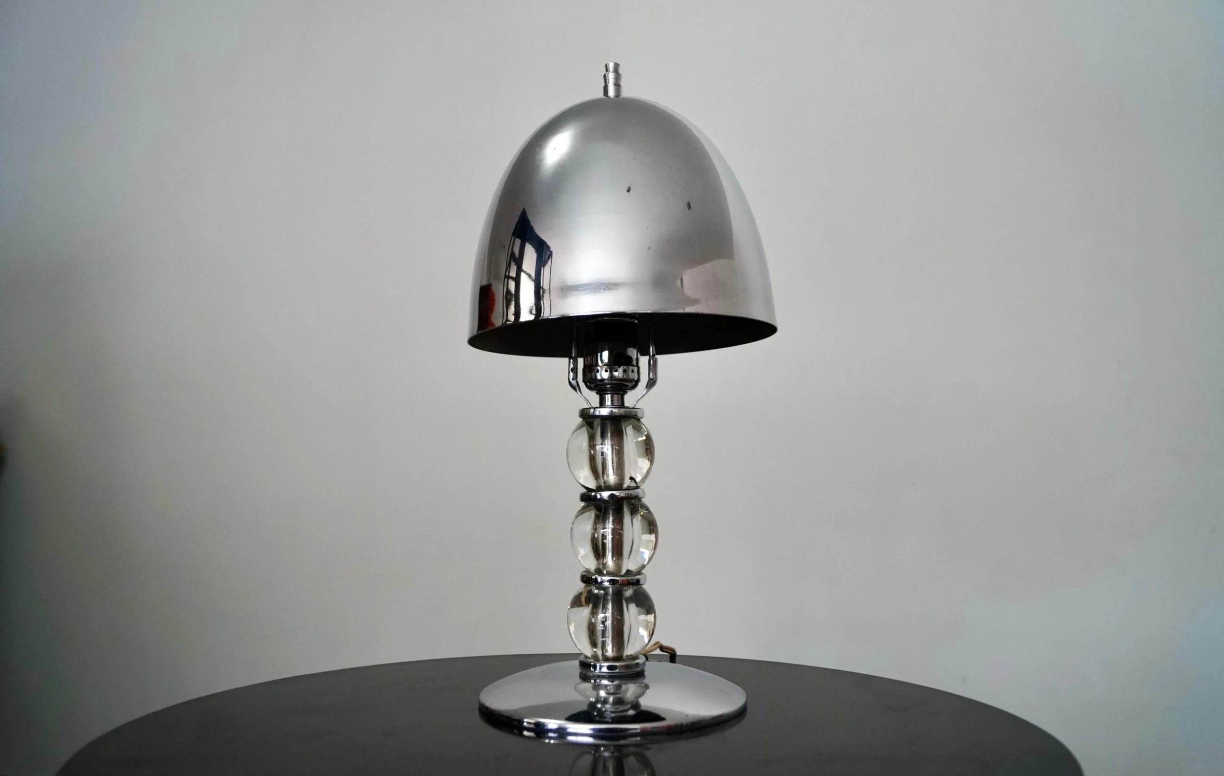 1940's Art Deco Chrome Mushroom Table Lamp 5 1940's Art Deco Chrome Mushroom Table Lamp - Image 5