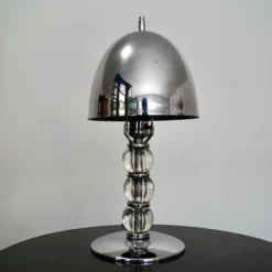 1940's Art Deco Chrome Mushroom Table Lamp 12 1940's Art Deco Chrome Mushroom Table Lamp -chairish shop 1940s art deco chrome mushroom table lamp 6284 scaled