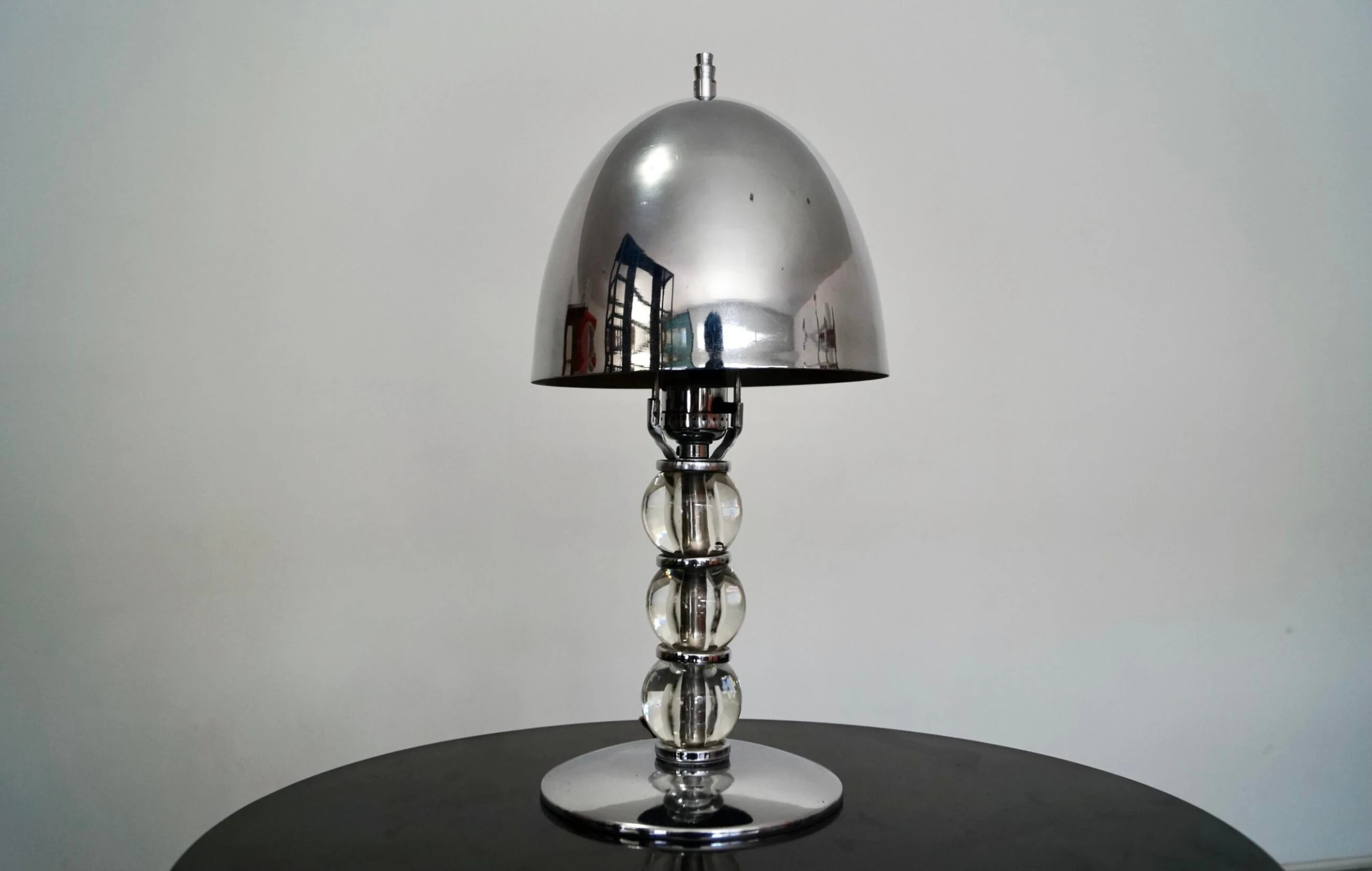 1940's Art Deco Chrome Mushroom Table Lamp 3 1940's Art Deco Chrome Mushroom Table Lamp - Image 3