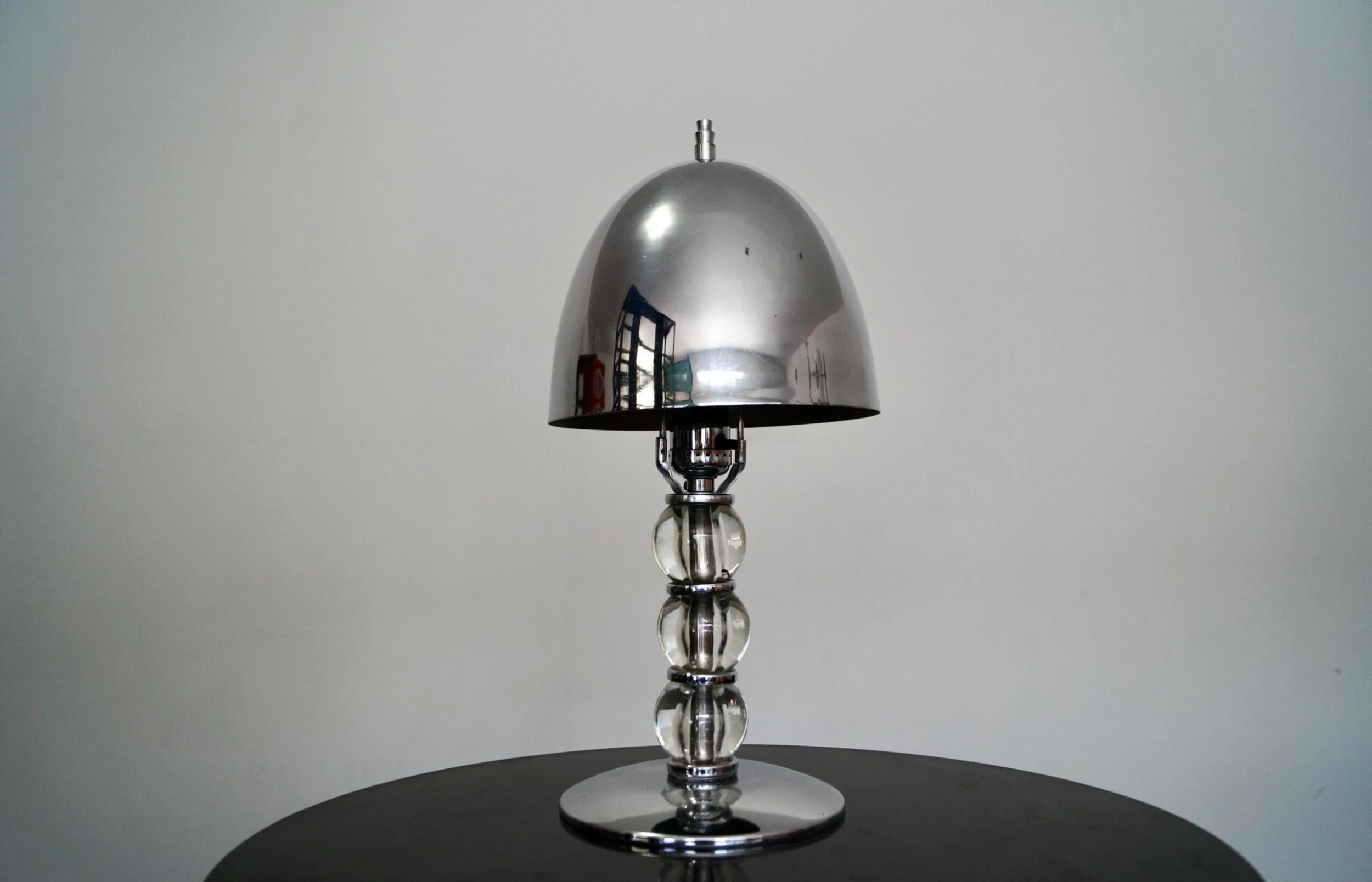 1940's Art Deco Chrome Mushroom Table Lamp 4 1940's Art Deco Chrome Mushroom Table Lamp - Image 4
