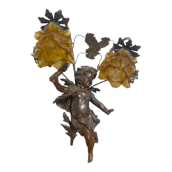 1940's Baroque Style Blindfolded Cupid Sconce/Wall Lamp