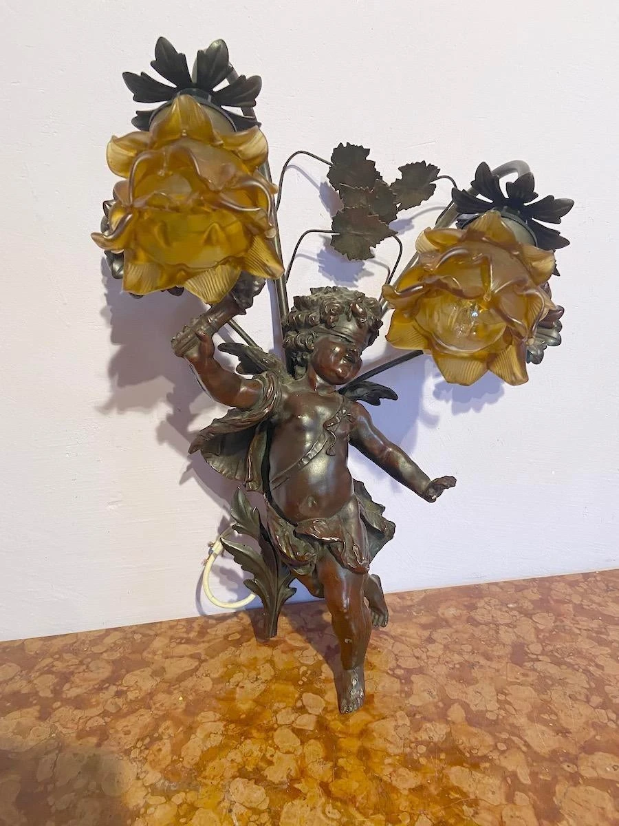 1940's Baroque Style Blindfolded Cupid Sconce/Wall Lamp 8 1940's Baroque Style Blindfolded Cupid Sconce/Wall Lamp - Image 8
