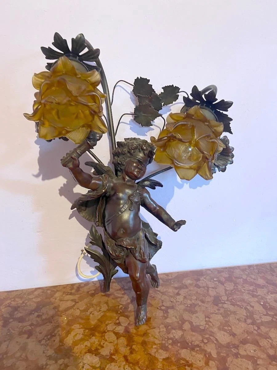 1940's Baroque Style Blindfolded Cupid Sconce/Wall Lamp 7 1940's Baroque Style Blindfolded Cupid Sconce/Wall Lamp - Image 7