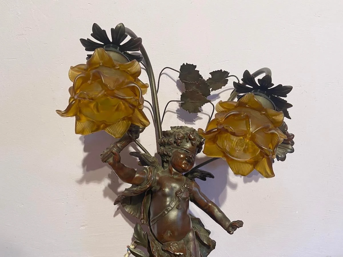1940's Baroque Style Blindfolded Cupid Sconce/Wall Lamp 2 1940's Baroque Style Blindfolded Cupid Sconce/Wall Lamp - Image 2