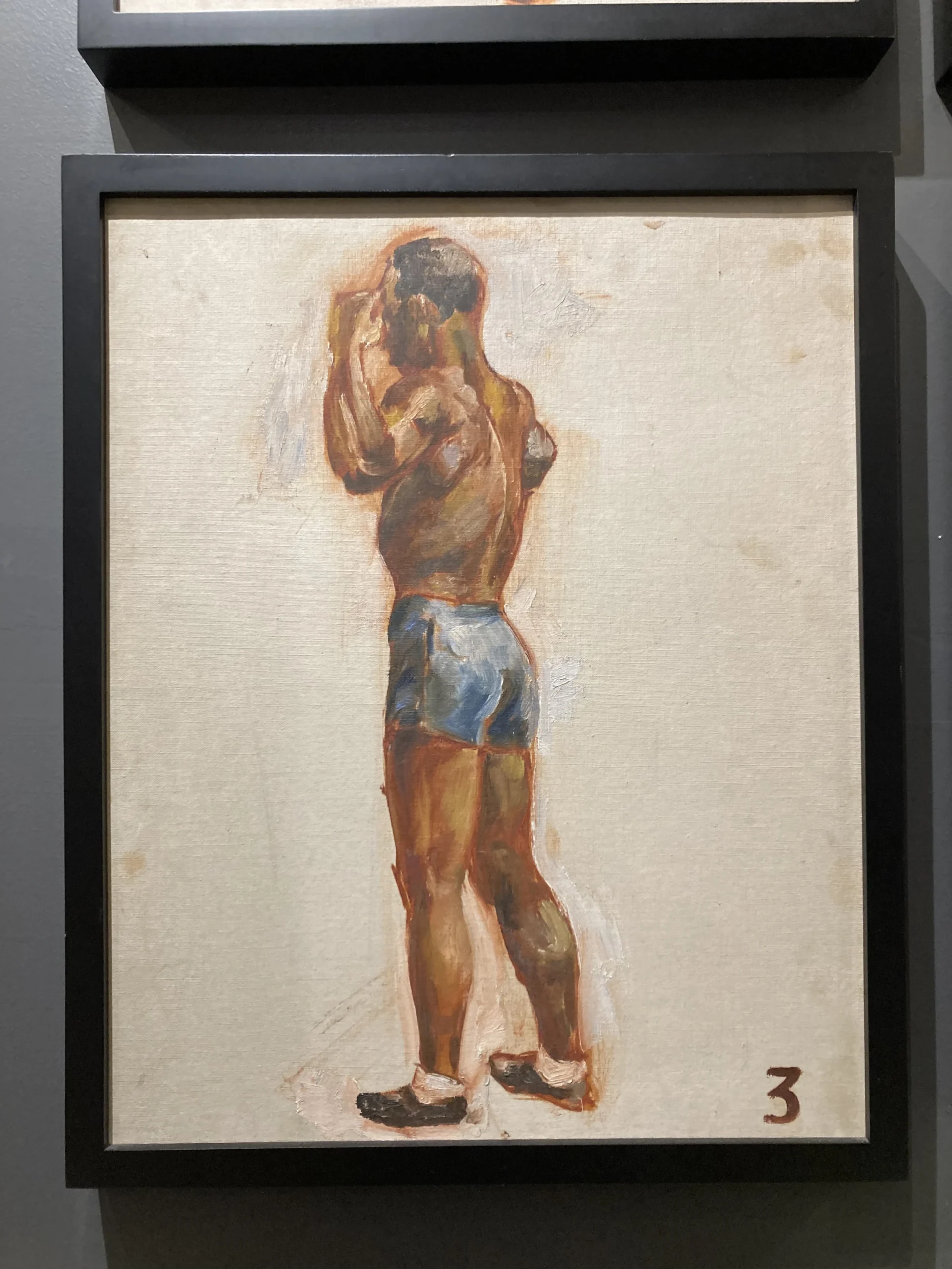 1940’s "Boxer Series" Realist Figurative Oil Painting On Canvas, Framed - Set Of 4 7 1940’s "Boxer Series" Realist Figurative Oil Painting On Canvas, Framed - Set Of 4 - Image 7
