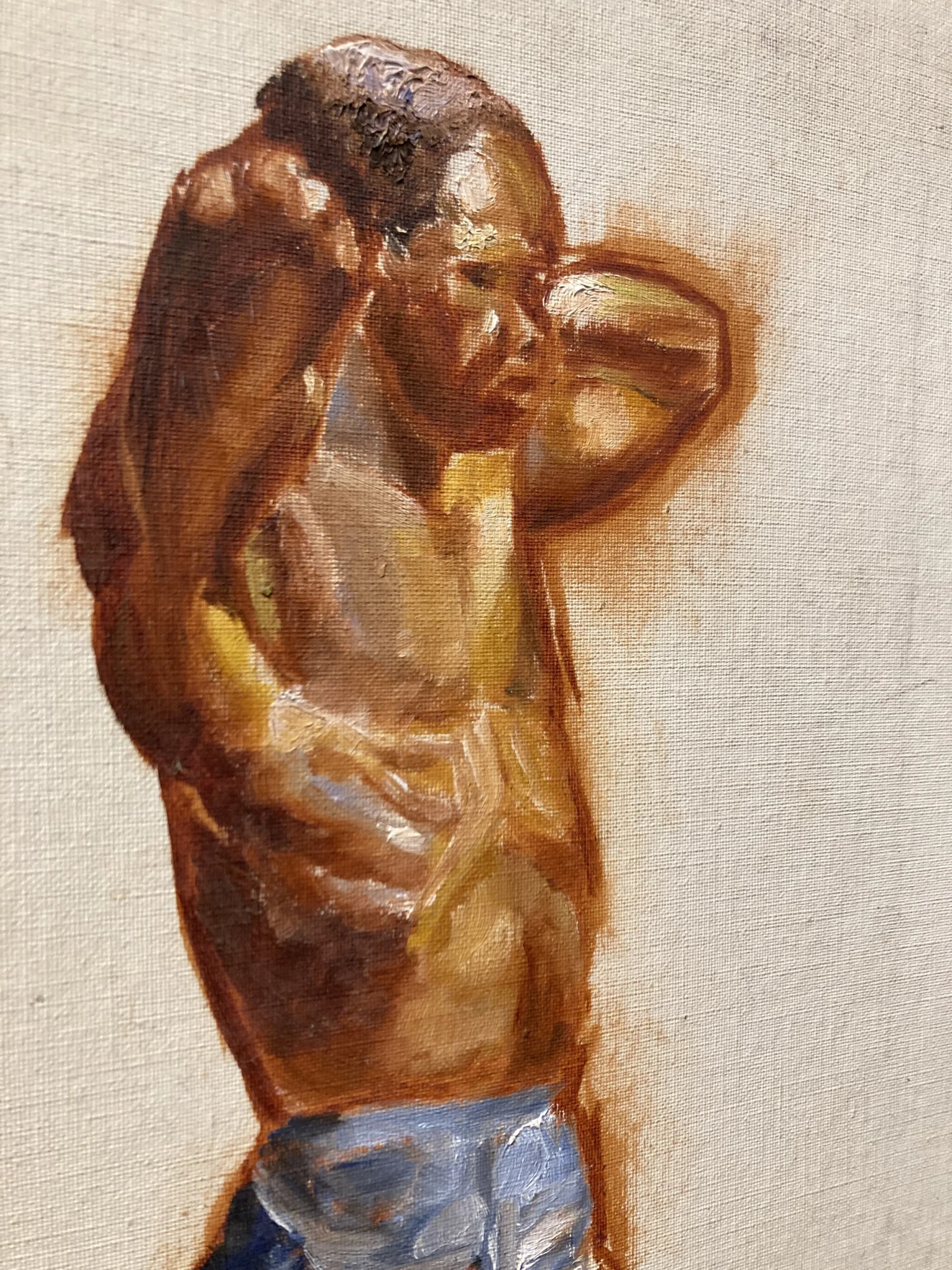 1940’s "Boxer Series" Realist Figurative Oil Painting On Canvas, Framed - Set Of 4 10 1940’s "Boxer Series" Realist Figurative Oil Painting On Canvas, Framed - Set Of 4 - Image 10