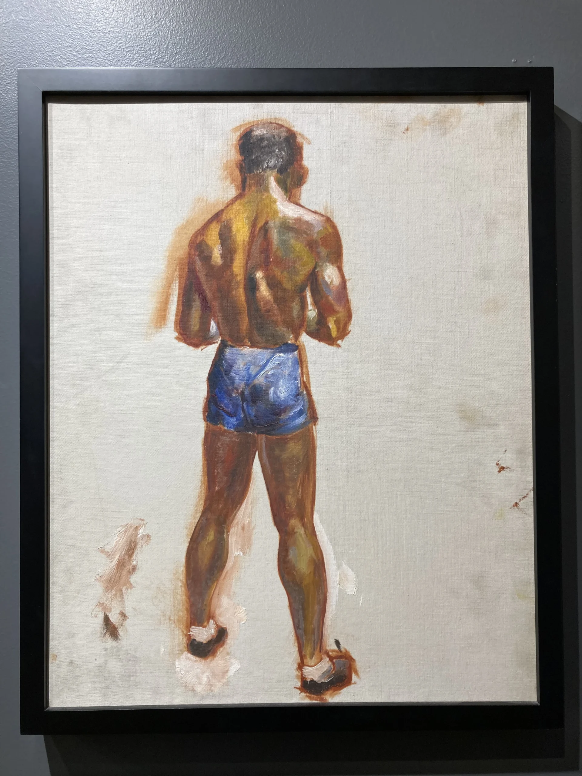 1940’s "Boxer Series" Realist Figurative Oil Painting On Canvas, Framed - Set Of 4 5 1940’s "Boxer Series" Realist Figurative Oil Painting On Canvas, Framed - Set Of 4 - Image 5