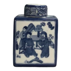 1940’s Chinese Export Chinoiserie Porcelain Tea Caddy