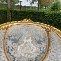 1940's French Louis Xvi Bergere Chairs In Gold Beech And Damask- A Pair -chairish shop 1940s french louis xvi bergere chairs in gold beech and damask a pair 5784