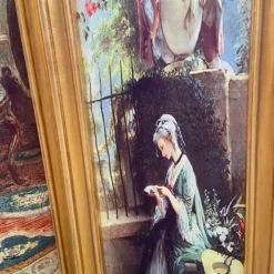 1940's French Louis Xvi Screen / Room Divider With Scenery On Silk With Cotton Fabric -chairish shop 1940s french louis xvi screen room divider with scenery on silk with cotton fabric 5824