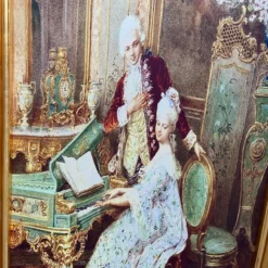 1940's French Louis Xvi Screen / Room Divider With Scenery On Silk With Cotton Fabric -chairish shop 1940s french louis xvi screen room divider with scenery on silk with cotton fabric 6029