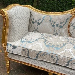 1940's French Louis Xvi Sofa Set In Gold Beech And Damask-3 Pieces -chairish shop 1940s french louis xvi sofa set in gold beech and damask 3 pieces 3958