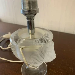 1940's French Regency Signed Lalique Frosted Art Glass "Lions Mask" Table Lamps A - Pair 11 1940's French Regency Signed Lalique Frosted Art Glass "Lions Mask" Table Lamps A - Pair -chairish shop 1940s french regency signed lalique frosted art glass lions mask table lamps a pair 2401