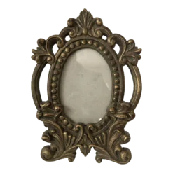 1940's Gold Cast Iron Oval Picture Frame