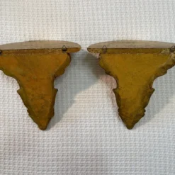 1940’s Italian Hand Carved Giltwood Wall Shelf Brackets - A Pair -chairish shop 1940s italian hand carved giltwood wall shelf brackets a pair 6764 scaled