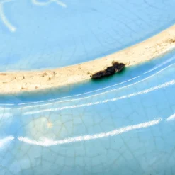 1940's McCoy "Bird Bath" Turquoise Blue Bowl/ Planter With Cardinal -chairish shop 1940s mccoy bird bath turquoise blue bowl planter with cardinal 0079