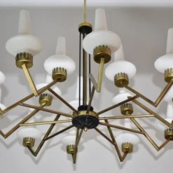 1950's 15 Light Italian Chandelier Attributed To Stilnovo -chairish shop 1950s 15 light italian chandelier attributed to stilnovo 2224