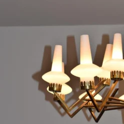 1950's 15 Light Italian Chandelier Attributed To Stilnovo -chairish shop 1950s 15 light italian chandelier attributed to stilnovo 4856