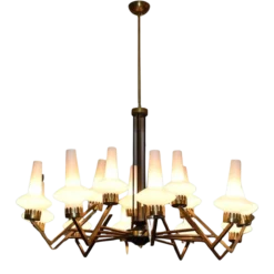 1950's 15 Light Italian Chandelier Attributed To Stilnovo