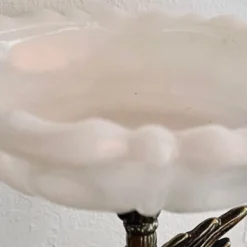 1950’s Art Deco Brass Koi Fish Marble Milk Glass Pedestal Tray -chairish shop 1950s art deco brass koi fish marble milk glass pedestal tray 5529