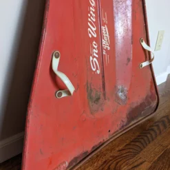1950's Blazon Sno-Wing Sled In Atomic Red -chairish shop 1950s blazon sno wing sled in atomic red 8518 scaled