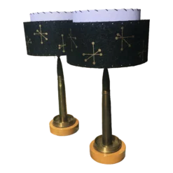 1950's Bullet Shell Lamps - Large Caliber - Trench Art
