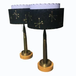 1950's Bullet Shell Lamps - Large Caliber - Trench Art -chairish shop 1950s bullet shell lamps large caliber trench art 8630 scaled