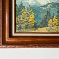 1950's C. C. Motcaveg " Autumn In The Rockies - Longs Peak Colorado" Oil On Canvas Painting -chairish shop 1950s c c motcaveg autumn in the rockies longs peak colorado oil on canvas painting 3245 scaled