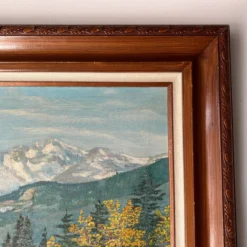 1950's C. C. Motcaveg " Autumn In The Rockies - Longs Peak Colorado" Oil On Canvas Painting -chairish shop 1950s c c motcaveg autumn in the rockies longs peak colorado oil on canvas painting 3313 scaled