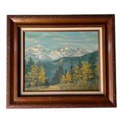 1950's C. C. Motcaveg " Autumn In The Rockies - Longs Peak Colorado" Oil On Canvas Painting