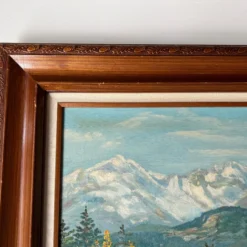 1950's C. C. Motcaveg " Autumn In The Rockies - Longs Peak Colorado" Oil On Canvas Painting -chairish shop 1950s c c motcaveg autumn in the rockies longs peak colorado oil on canvas painting 8873 scaled