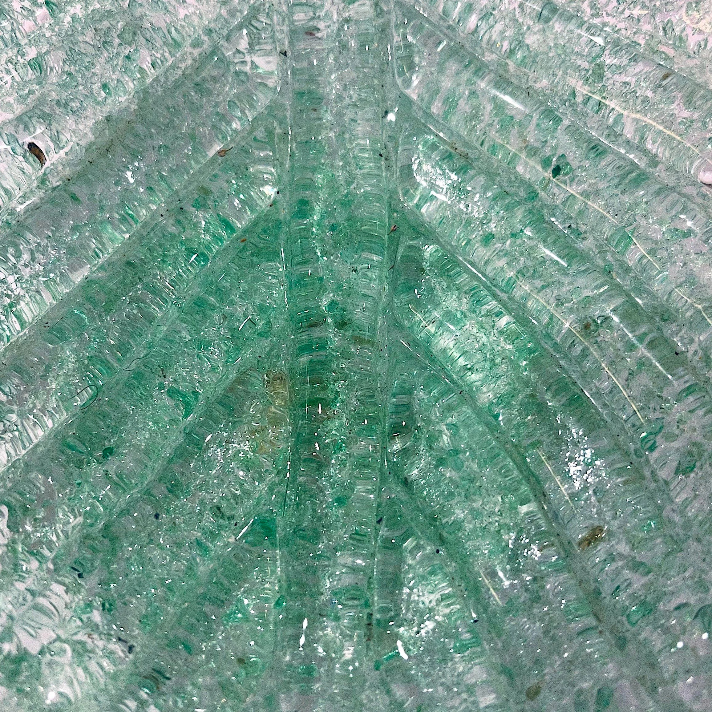 1950's Fratelli Toso Murano Green Overshot Blown Glass Leaf Dish 8 1950's Fratelli Toso Murano Green Overshot Blown Glass Leaf Dish - Image 8