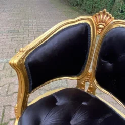 1950's French Corbeille Louis XVI Bergere Chairs In Black Velvet - A Pair -chairish shop 1950s french corbeille louis xvi bergere chairs in black velvet a pair 1432