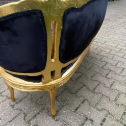 1950's French Corbeille Louis XVI Bergere Chairs In Black Velvet - A Pair -chairish shop 1950s french corbeille louis xvi bergere chairs in black velvet a pair 9883