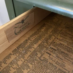 1950’s Green Hitchcock Stenciled Desk And Mirror -chairish shop 1950s green hitchcock stenciled desk and mirror 3470 scaled