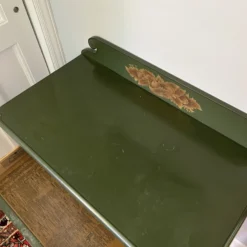 1950’s Green Hitchcock Stenciled Desk And Mirror -chairish shop 1950s green hitchcock stenciled desk and mirror 6082 scaled